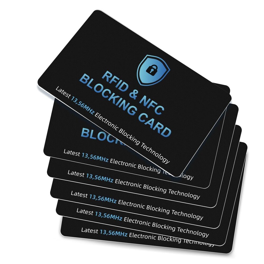 8356 6 Pack RFID Blocking Cards Premium Contactless NFC Debit Credit Card